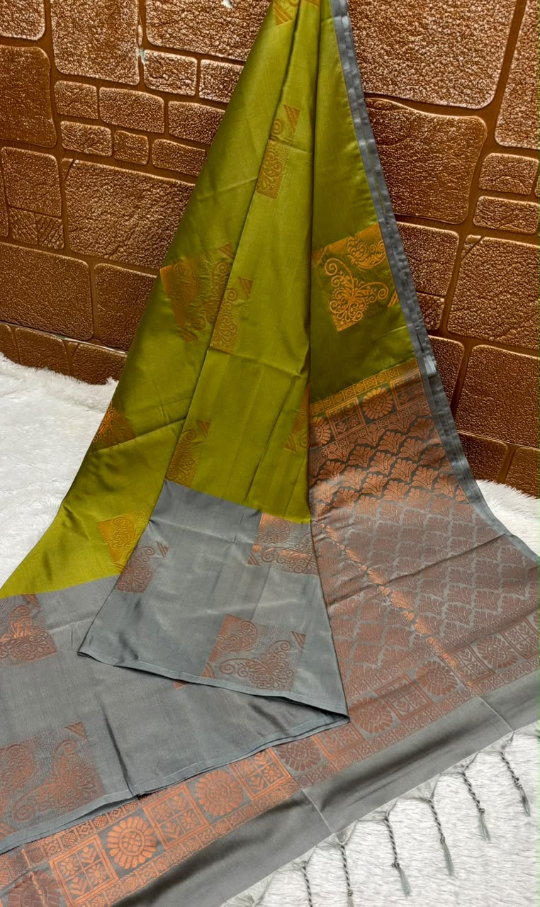 Kanchipuram Elite Silk Grand Motif Contrast Pallu Saree